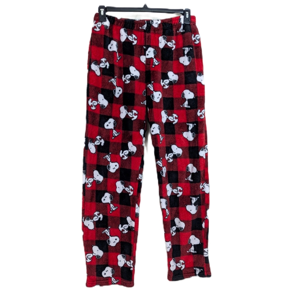 Snoopy Thick Fleece Sleep Pants - Size Large Unisex Womens Mens - Peanuts Pajama